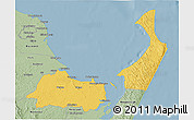 Savanna Style 3D Map of Hervey Bay