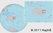 Gray Location Map of Hervey Bay, within the entire country