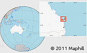Gray Location Map of Hervey Bay, highlighted country
