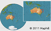 Satellite Location Map of Hervey Bay, within the entire country