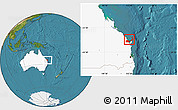 Satellite Location Map of Hervey Bay, highlighted country