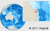 Shaded Relief Location Map of Hervey Bay