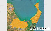 Political Map of Hervey Bay, satellite outside