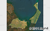 Satellite Map of Hervey Bay, darken