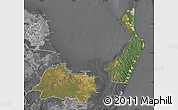 Satellite Map of Hervey Bay, desaturated