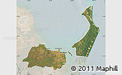 Satellite Map of Hervey Bay, lighten