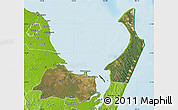 Satellite Map of Hervey Bay, physical outside