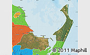 Satellite Map of Hervey Bay, political outside