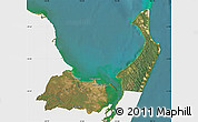 Satellite Map of Hervey Bay, single color outside