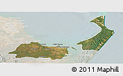 Satellite Panoramic Map of Hervey Bay, lighten
