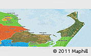 Satellite Panoramic Map of Hervey Bay, political outside