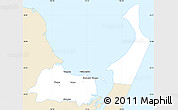 Classic Style Simple Map of Hervey Bay, single color outside