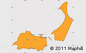 Political Simple Map of Hervey Bay, cropped outside