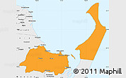 Political Simple Map of Hervey Bay, single color outside, borders and labels