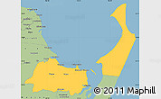 Savanna Style Simple Map of Hervey Bay