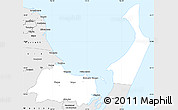 Silver Style Simple Map of Hervey Bay