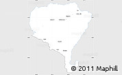 Silver Style Simple Map of Inglewood, single color outside