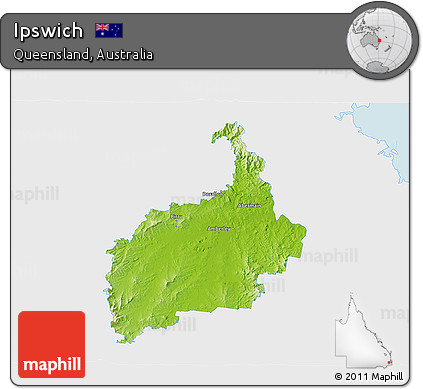Physical 3D Map of Ipswich, single color outside