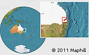 Satellite Location Map of Ipswich, highlighted parent region