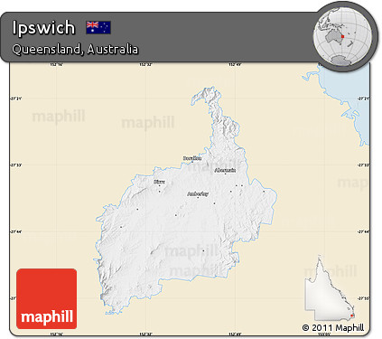 Classic Style Map of Ipswich, single color outside