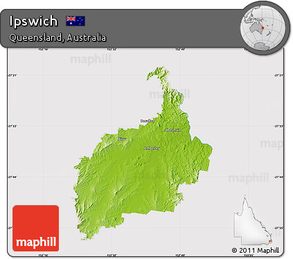 Physical Map of Ipswich, cropped outside