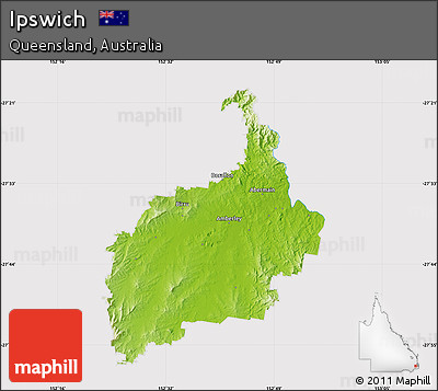 Physical Map of Ipswich, cropped outside