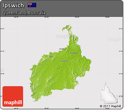 Physical Map of Ipswich, cropped outside