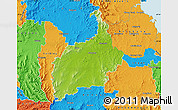 Physical Map of Ipswich, political outside