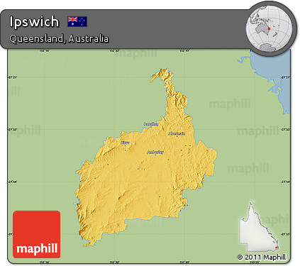 Savanna Style Map of Ipswich, single color outside