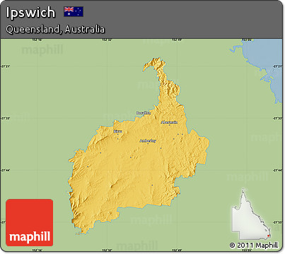 Savanna Style Map of Ipswich, single color outside