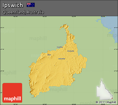 Savanna Style Map of Ipswich, single color outside