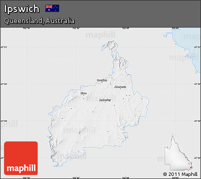 Silver Style Map of Ipswich, single color outside