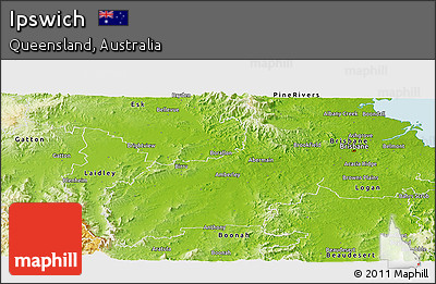 Physical Panoramic Map of Ipswich