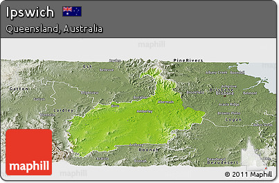 Physical Panoramic Map of Ipswich, semi-desaturated