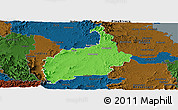 Political Panoramic Map of Ipswich, darken