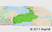 Political Panoramic Map of Ipswich, lighten