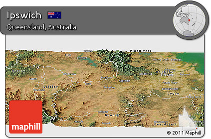 Satellite Panoramic Map of Ipswich