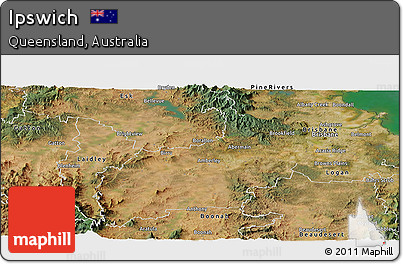 Satellite Panoramic Map of Ipswich