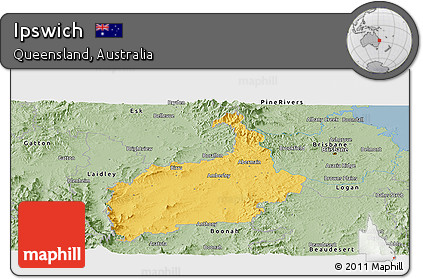 Savanna Style Panoramic Map of Ipswich