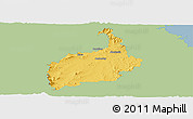 Savanna Style Panoramic Map of Ipswich, single color outside
