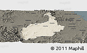 Shaded Relief Panoramic Map of Ipswich, darken