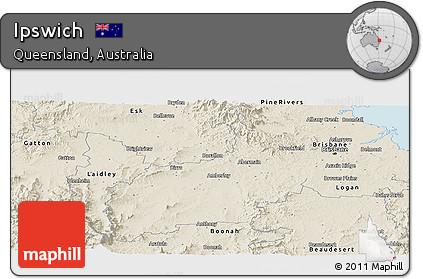 Shaded Relief Panoramic Map of Ipswich