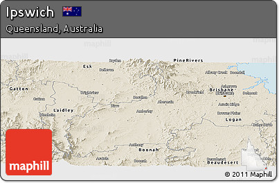 Shaded Relief Panoramic Map of Ipswich