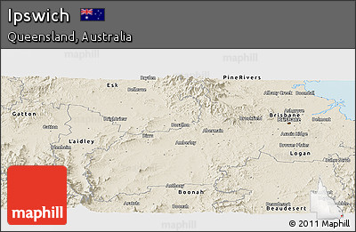 Shaded Relief Panoramic Map of Ipswich