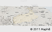 Shaded Relief Panoramic Map of Ipswich, semi-desaturated