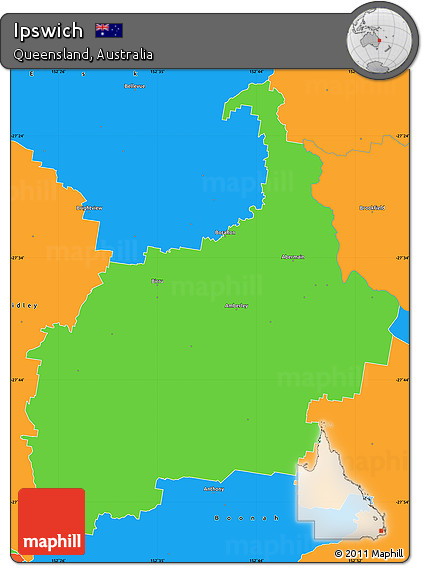 Political Simple Map of Ipswich