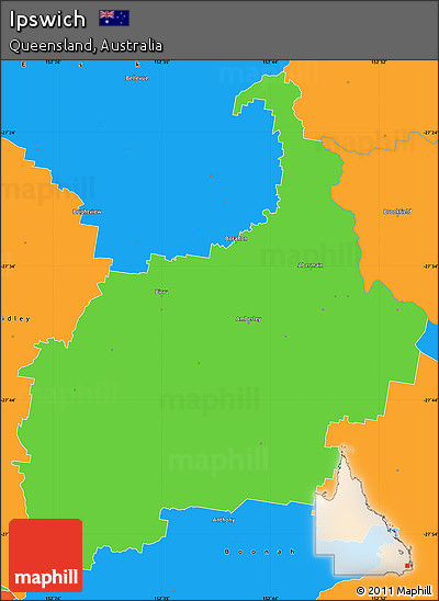 Political Simple Map of Ipswich