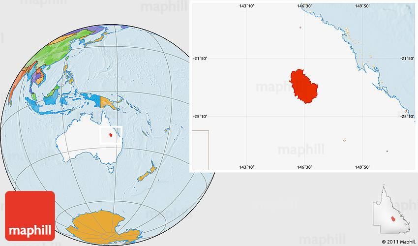 Political Location Map of Jericho, highlighted country