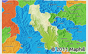 Physical 3D Map of Kilcoy, political outside