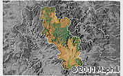 Satellite 3D Map of Kilcoy, desaturated